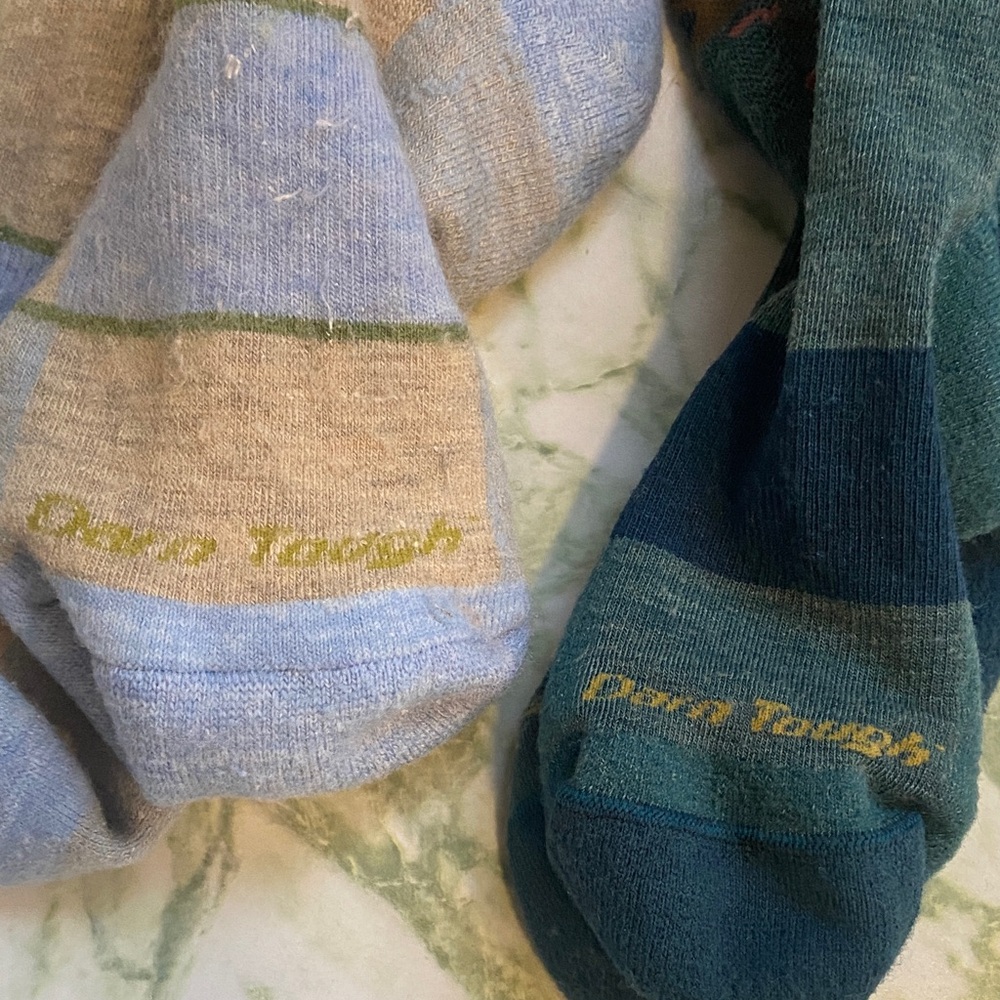 Women's Crew Socks 2 Pack - Beige, Light Blue & Teal Colorways - Picture 2 of 3